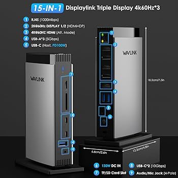 Amazon.co.jp: WAVLINK15-in-1ユニバーサルDisplayLinkドッキング