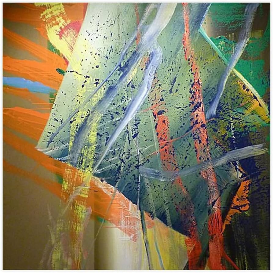 Amazon.co.jp: ゲルハルト・リヒターポスター落書き抽象画カラフルな