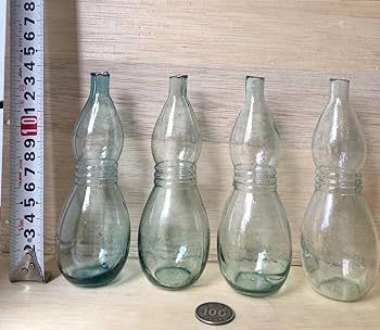 Amazon.co.jp: レトロびんひょうたん瓶気泡ゆらゆらガラス気泡たっぷり