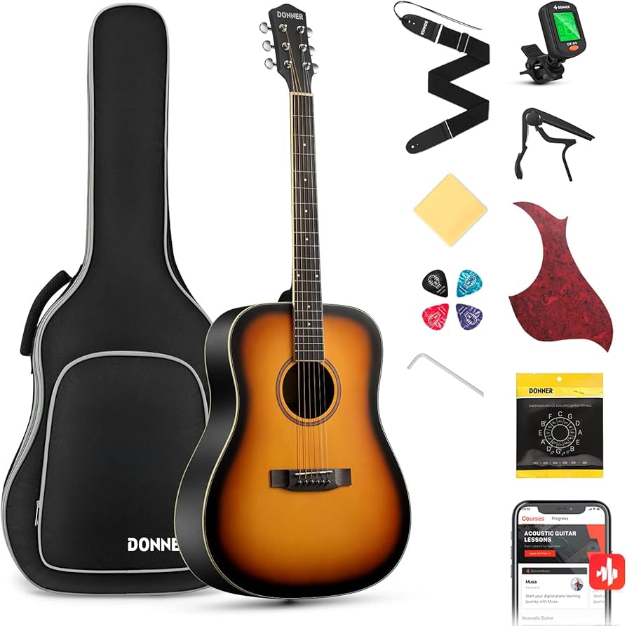 Amazon.com: Donner Acoustic Guitar for Beginner Adult Full Size