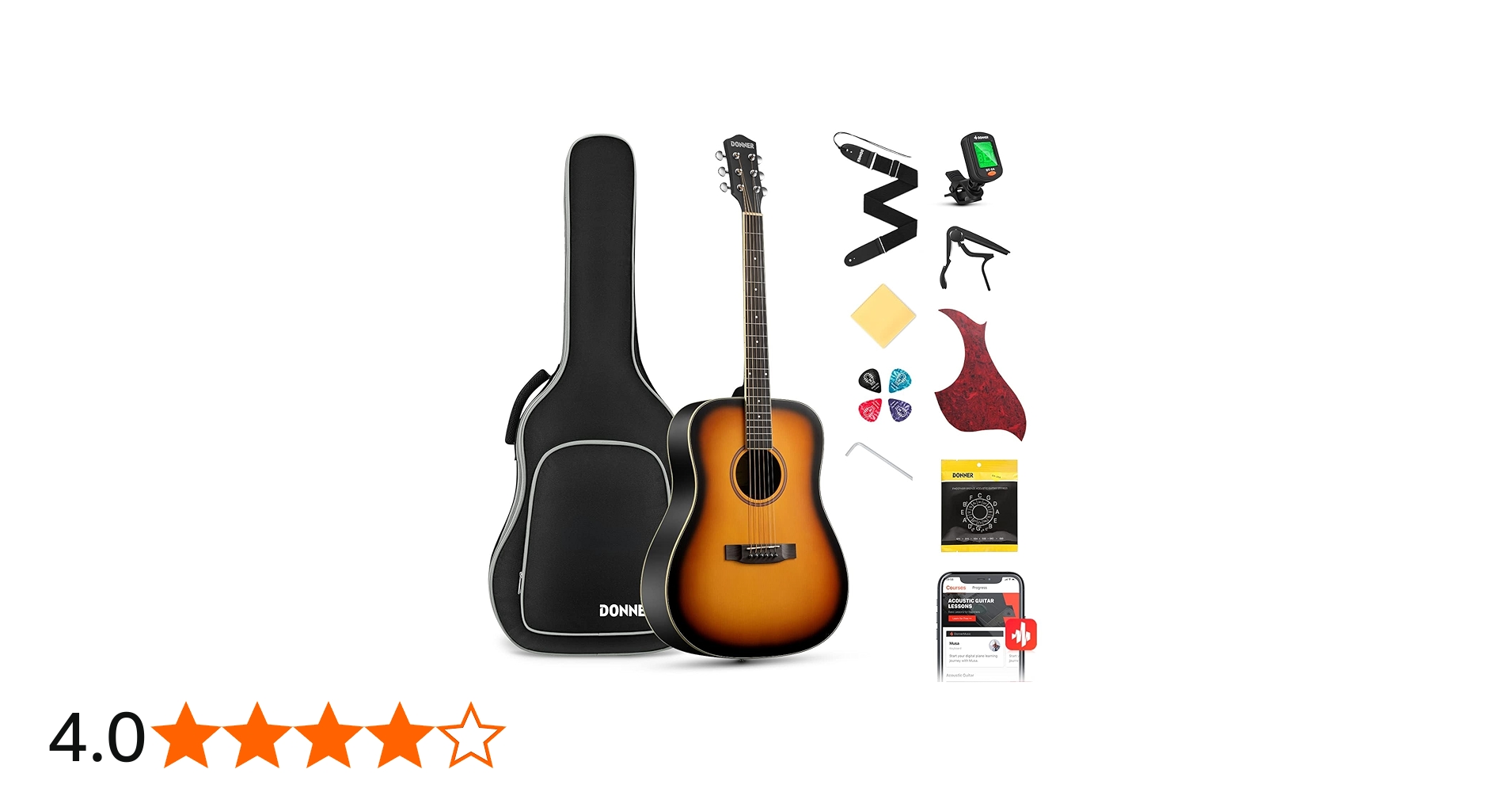 Amazon | Donner アコースティックギター 初心者セット スプルース製