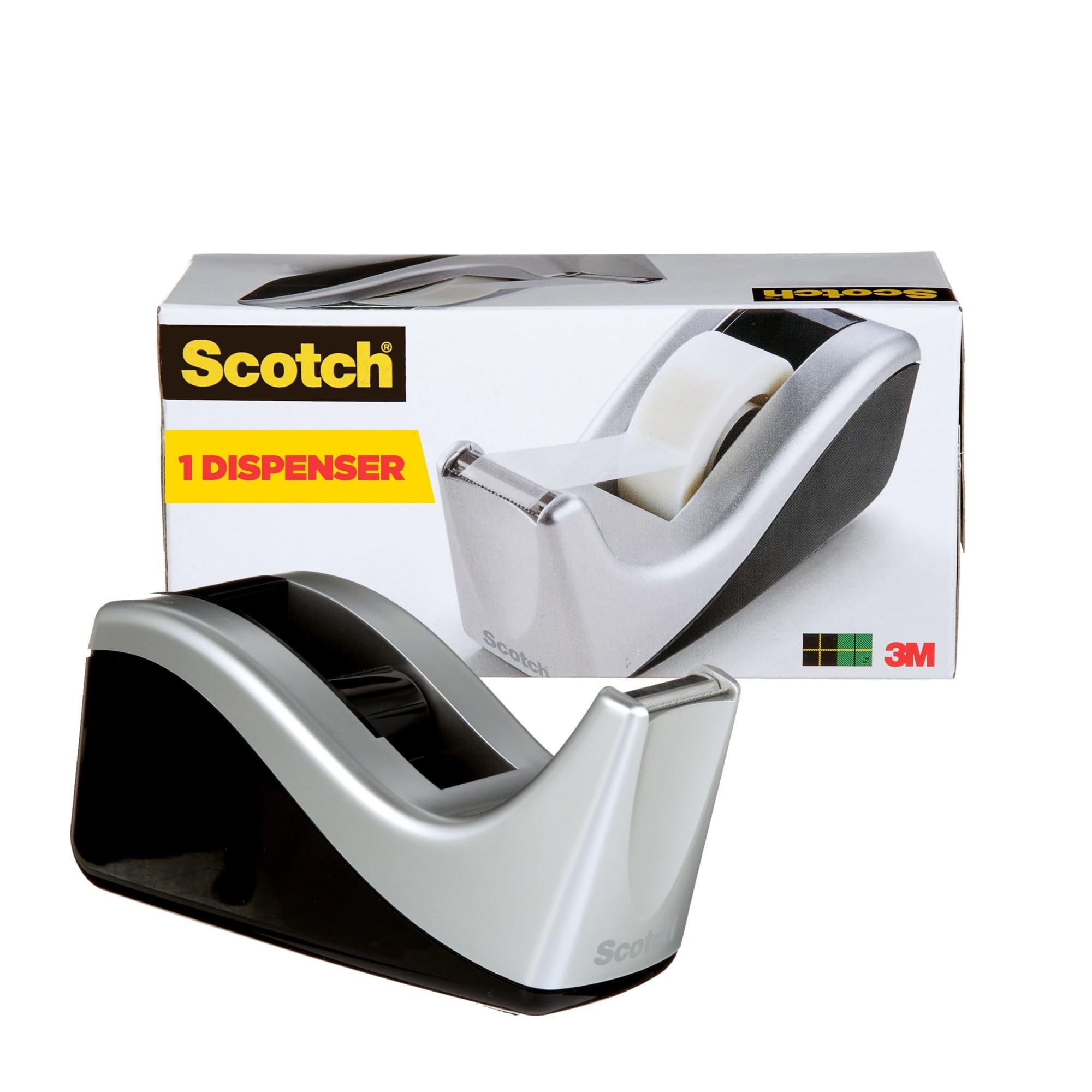 Amazon.com: Scotch Desktop Tape Dispenser, Silvertech Two-Tone