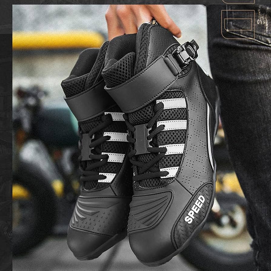 Amazon.co.jp: 超細繊維レザーバイクライドブーツ、オートバイ