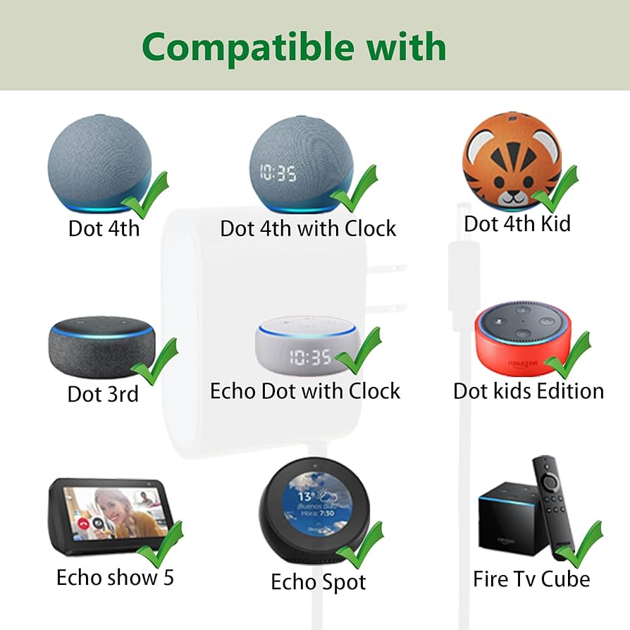 Amazon.com: 15W Power Adapter for Echo Pop,Echo Spot,Echo Dot (3rd