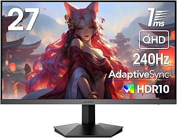 Amazon.co.jp: KOORUI ゲーミングモニター 240Hz 27インチ WQHD 1ms