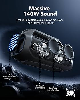 Amazon.com: Anker Soundcore Boom 2 Plus Outdoor Speaker, 140W, 2+2