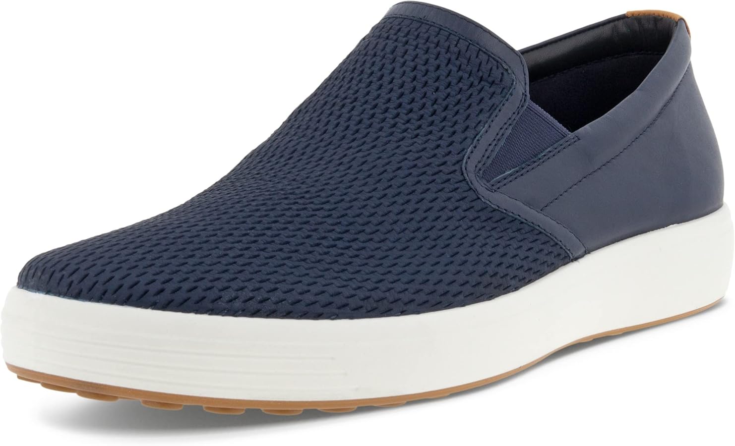 ECCO Women's Soft 7 Woven Slip On 2.0 Sneaker, Marine/Marine/Lion