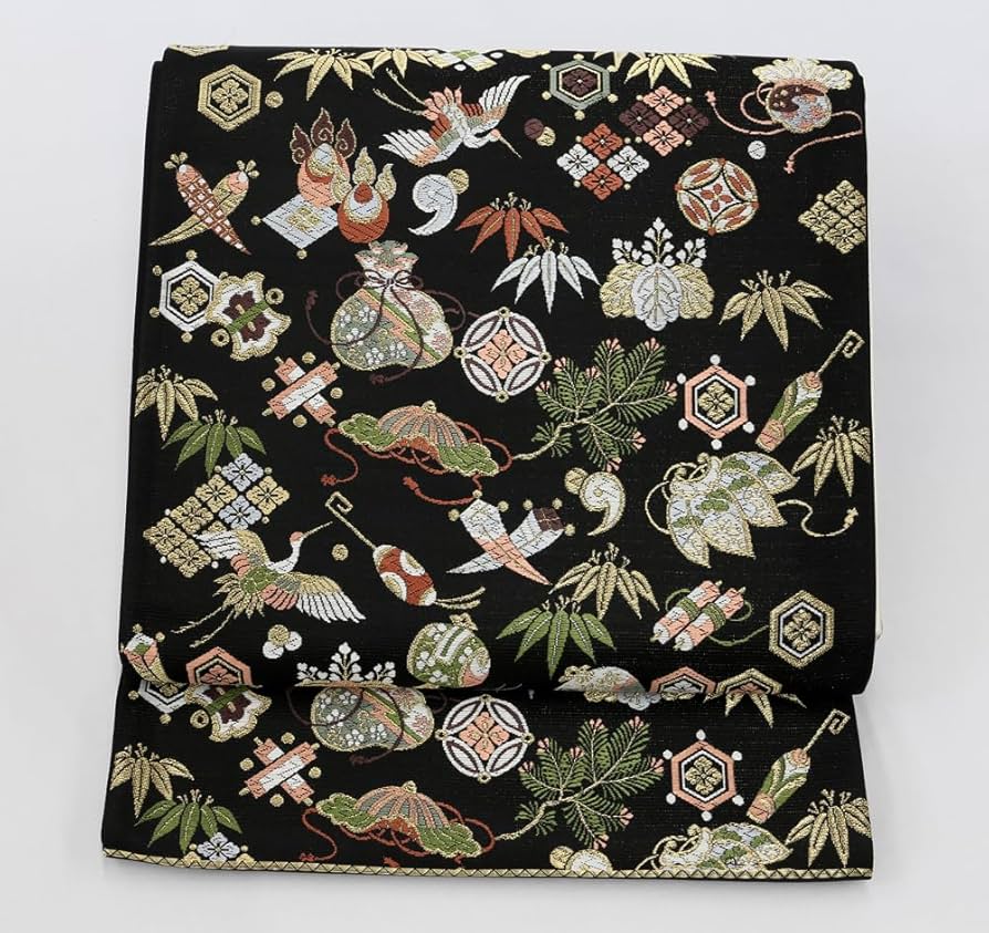 Amazon.co.jp: 仕立済 山下織物 西陣織 袋帯 招福宝尽くし : おもちゃ