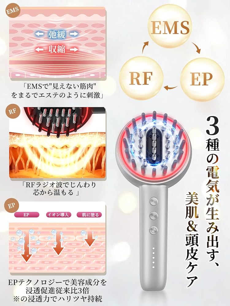 Amazon.co.jp: Kiboer 電気ブラシ 電動 頭皮ブラシ 美顔器 頭皮