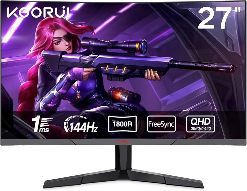 Amazon.co.jp: KOORUI ゲーミングモニター 27インチモニター 湾曲/曲面