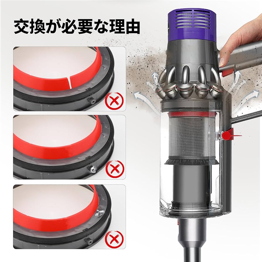 Amazon | ダイソン用 V12 SV18 SV20 ダストビントップ シールリング