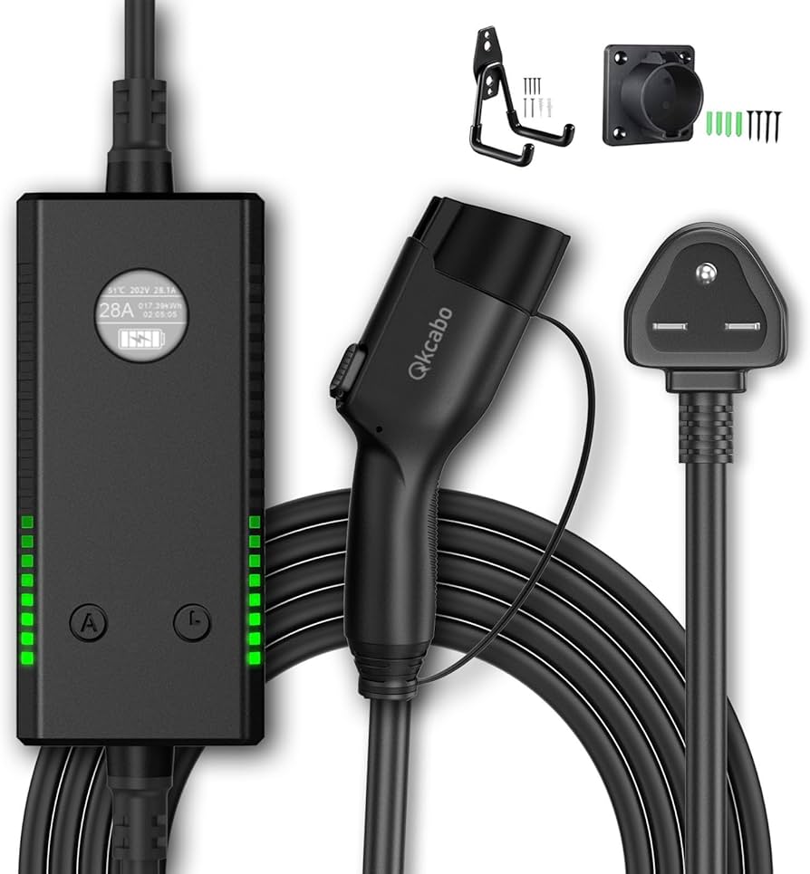 Amazon.co.jp: Qkcabo 6KW 電気自動車 EV 充電ケーブル 28A 100-240V