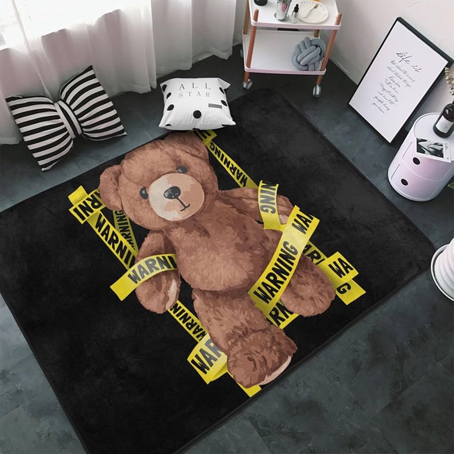 Amazon | かわいい くま 熊柄 熊 カーペット 長方形 ラグマット ラグ