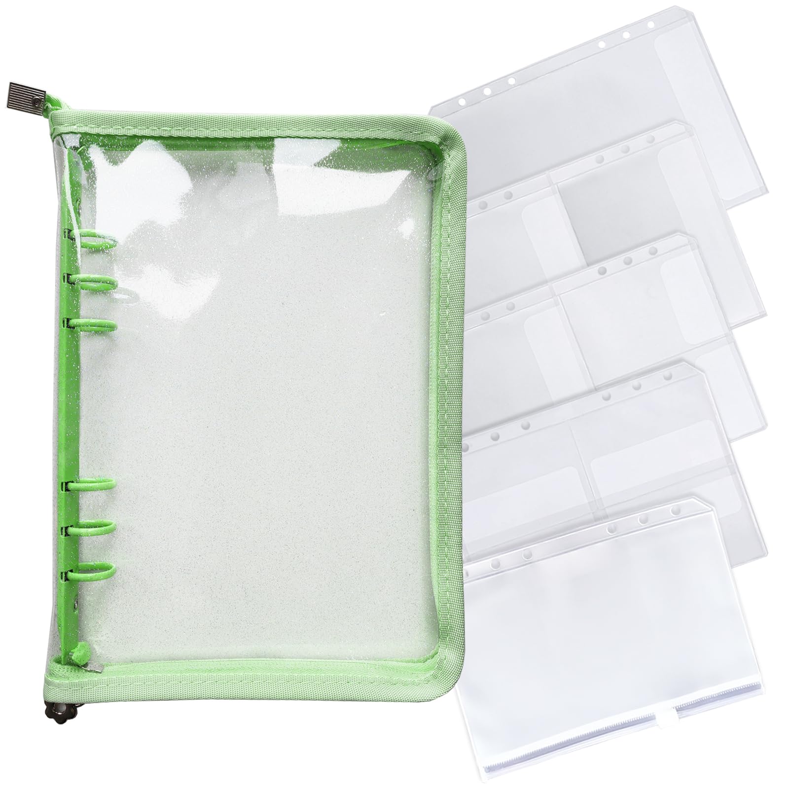 Amazon | DY.2ten A5 バインダー 6穴 ファスナーポケット 透明 クリア