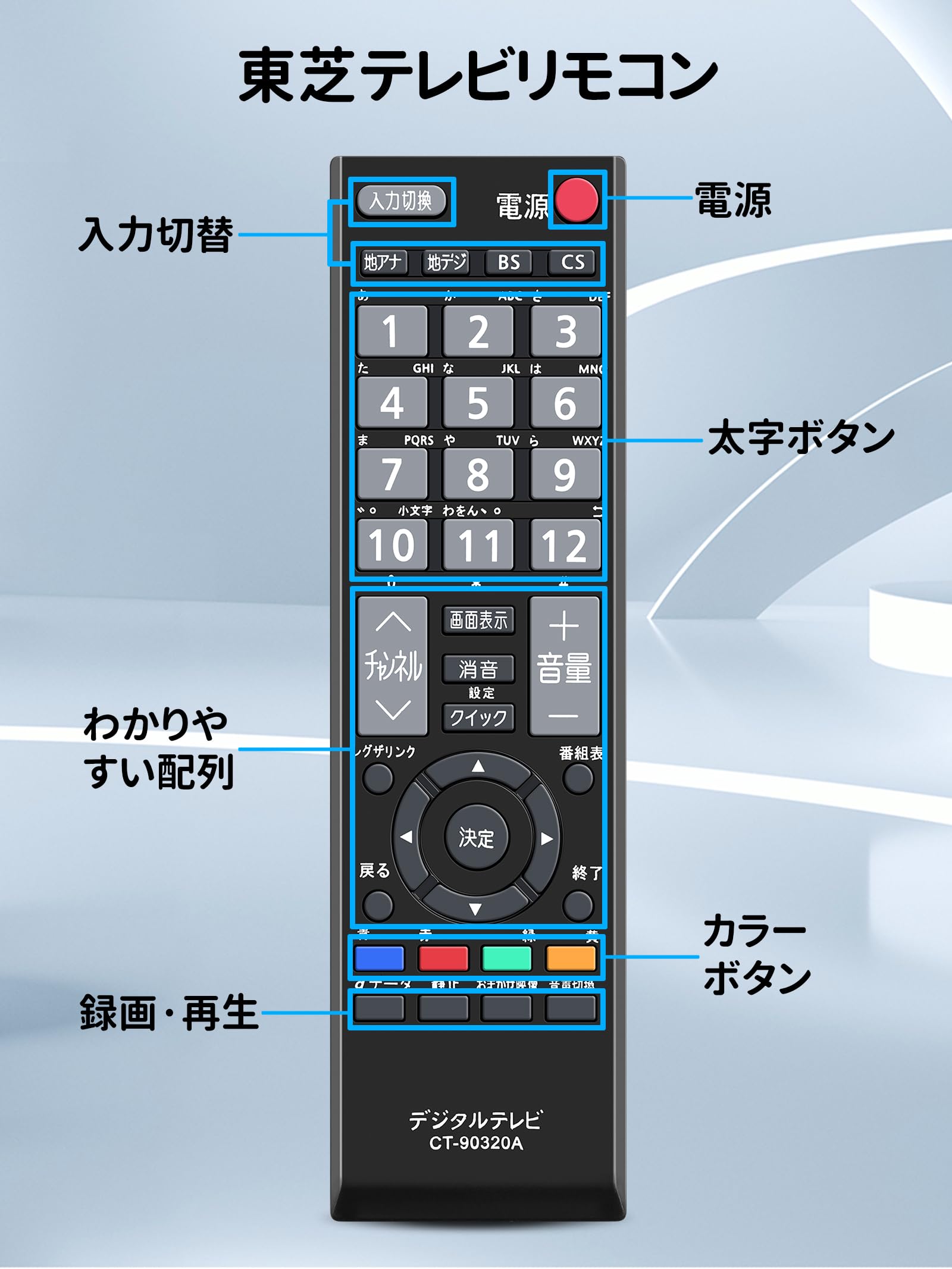 Amazon | AVTVA CT-90320A 通用リモコン for 東芝 REGUZA テレビ 互換