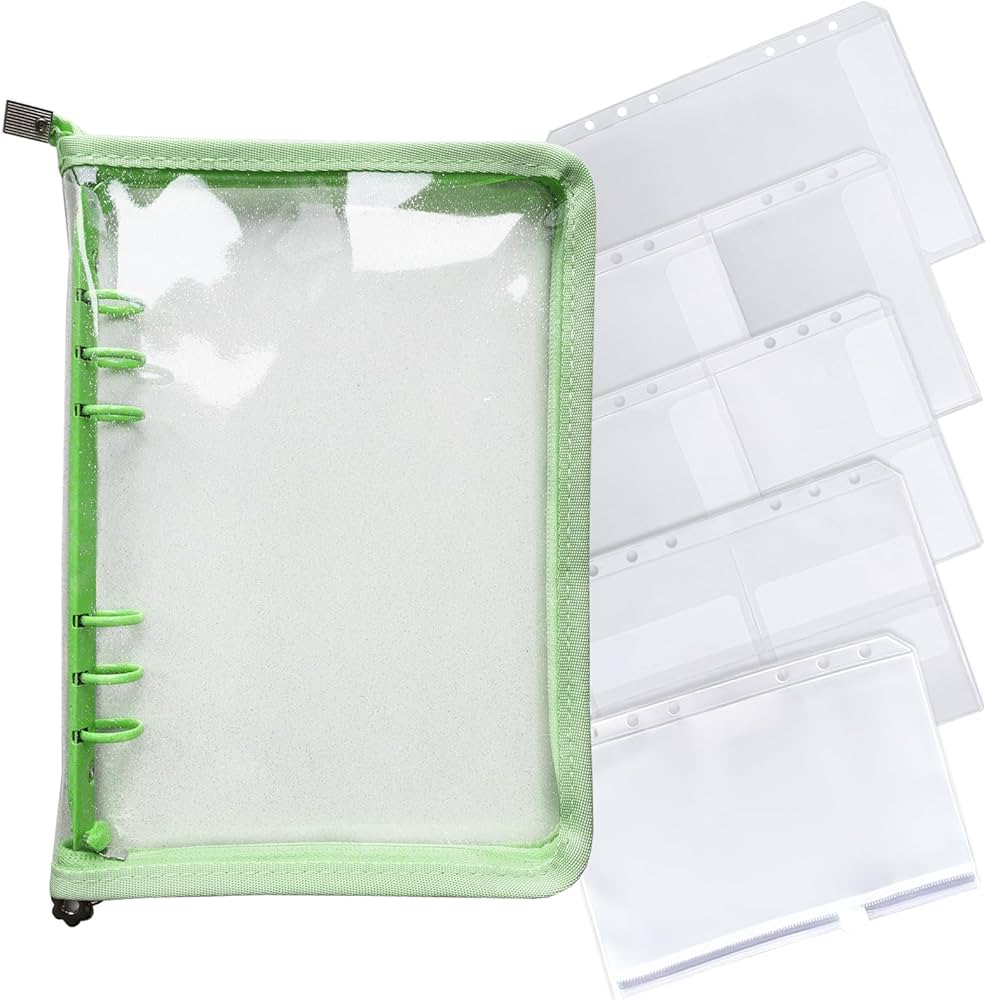 Amazon | DY.2ten A5 バインダー 6穴 ファスナーポケット 透明 クリア