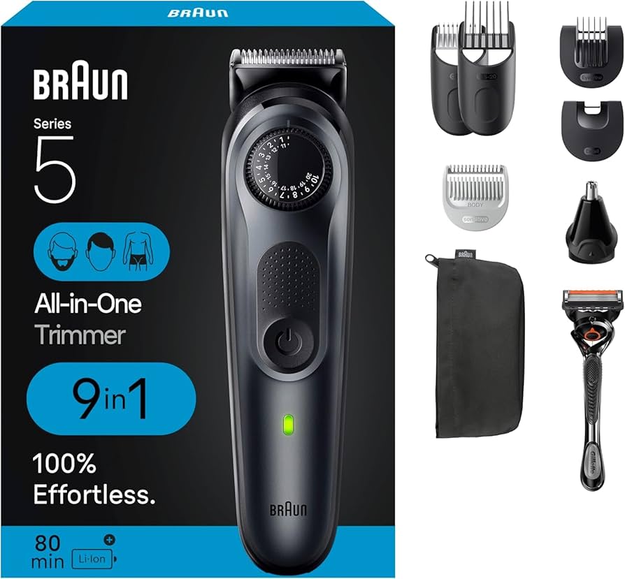 Braun All-in-One Style Kit Series 5 5470, 9-in-1 Trimmer for Men w