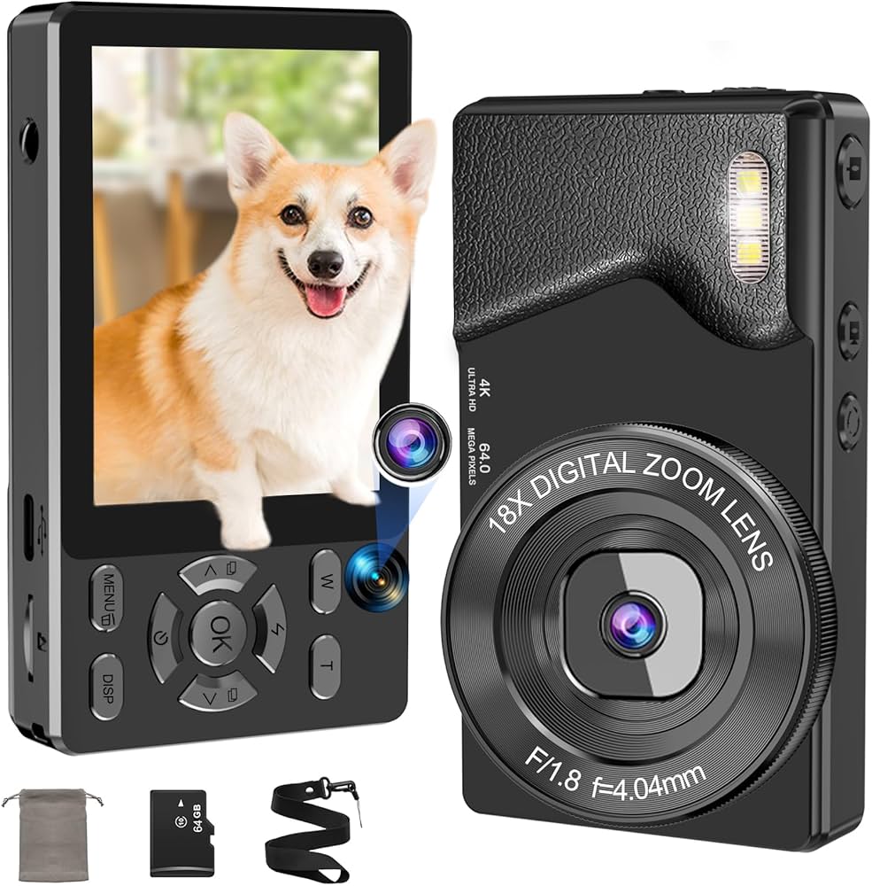 Amazon | 【2025新版&自撮り機能】デジタルカメラ 4K デジカメ 6400万