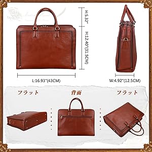 Amazon.co.jp: [バンニュス] ビジネスバッグ メンズ 本革 トートバッグ