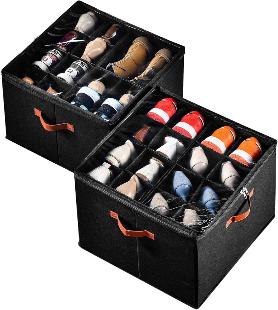 Amazon.com: INSTY 2 Pack Shoe Organizer for Closet, Fits up to 32