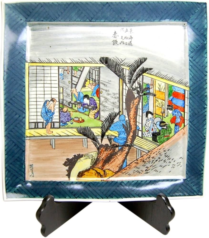 Amazon.co.jp: 飾り皿 絵皿 大皿 有田焼 スタンド 陶器 円左エ門窯