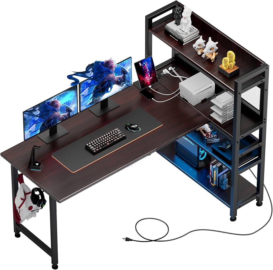 Amazon.co.jp: COMHOMA ゲーミングデスク パソコンデスク l字