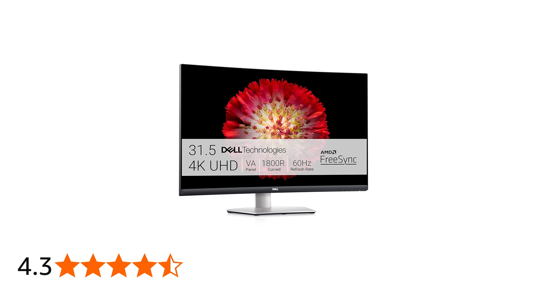 Dell S3221QS 32 Inch Curved 4K UHD (3840 x 2160), VA Ultra-Thin