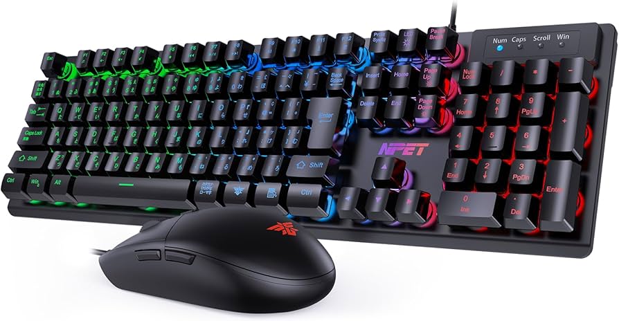 Amazon | NPET キーボード マウス セット ゲーミング LED バックライト