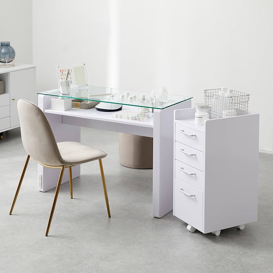 Amazon.co.jp: LOWYA ロウヤ 机 ネイルデスク ワゴン ネイルテーブル