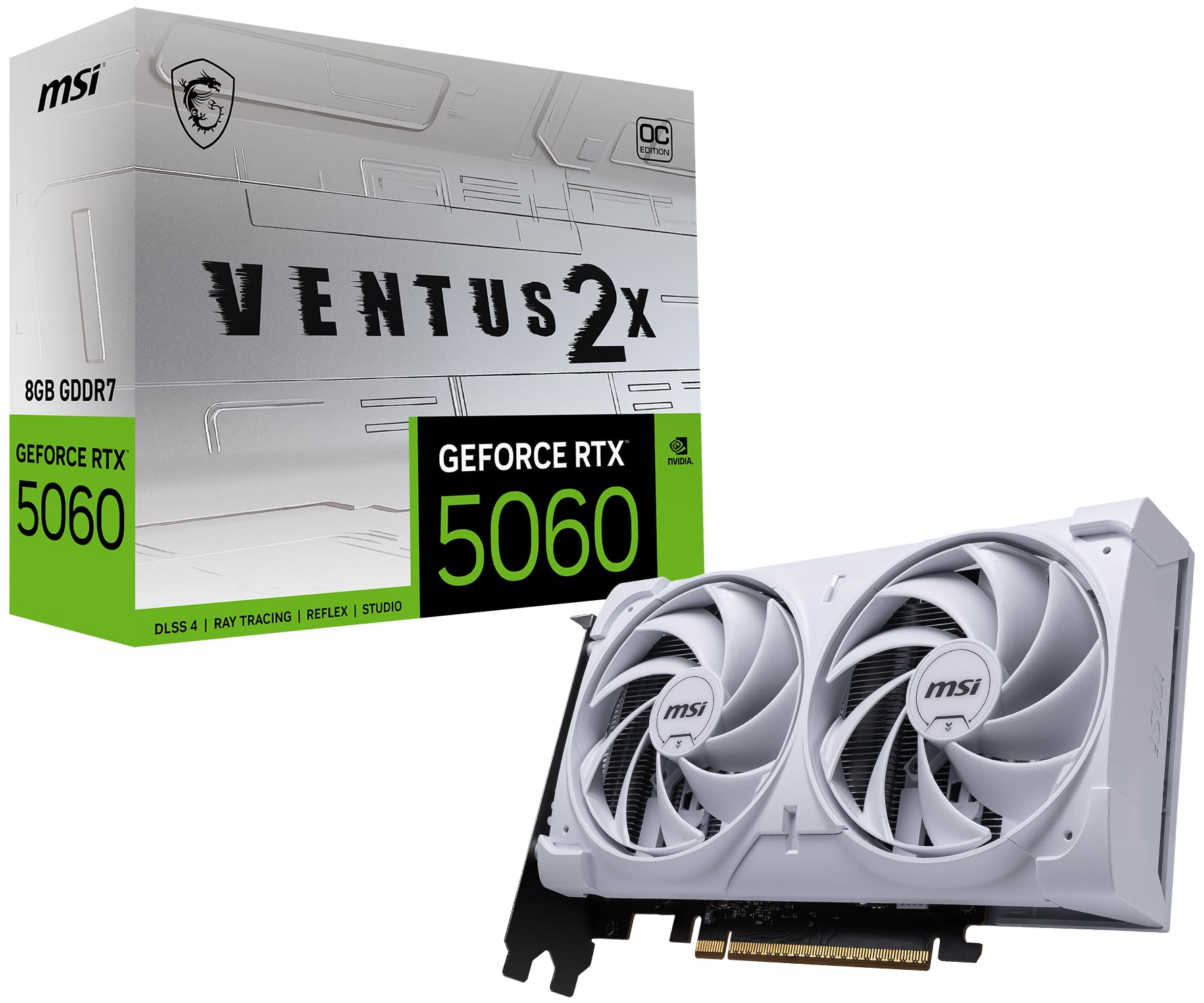 MSI Gaming RTX 5060 8G Ventus 2X OC White Graphics Card (8GB GDDR7