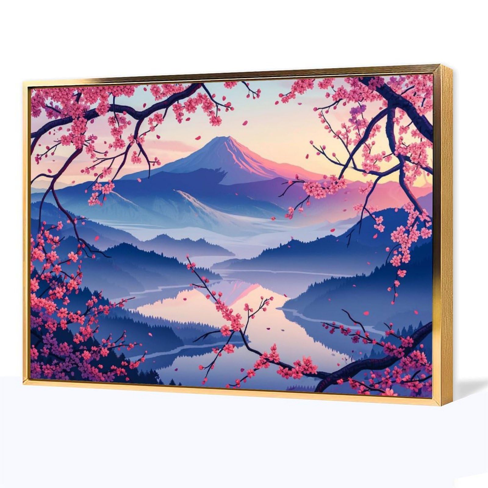 値下げ】ベトナム製 宝石絵画「富士山と桜」 値下げ】ベトナム製 宝石