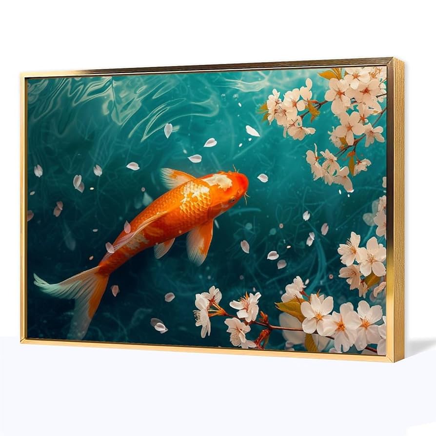 巡る」｜絵画 原画 抽象画 動物画 絵 金魚 イラスト ドローイング 巡る
