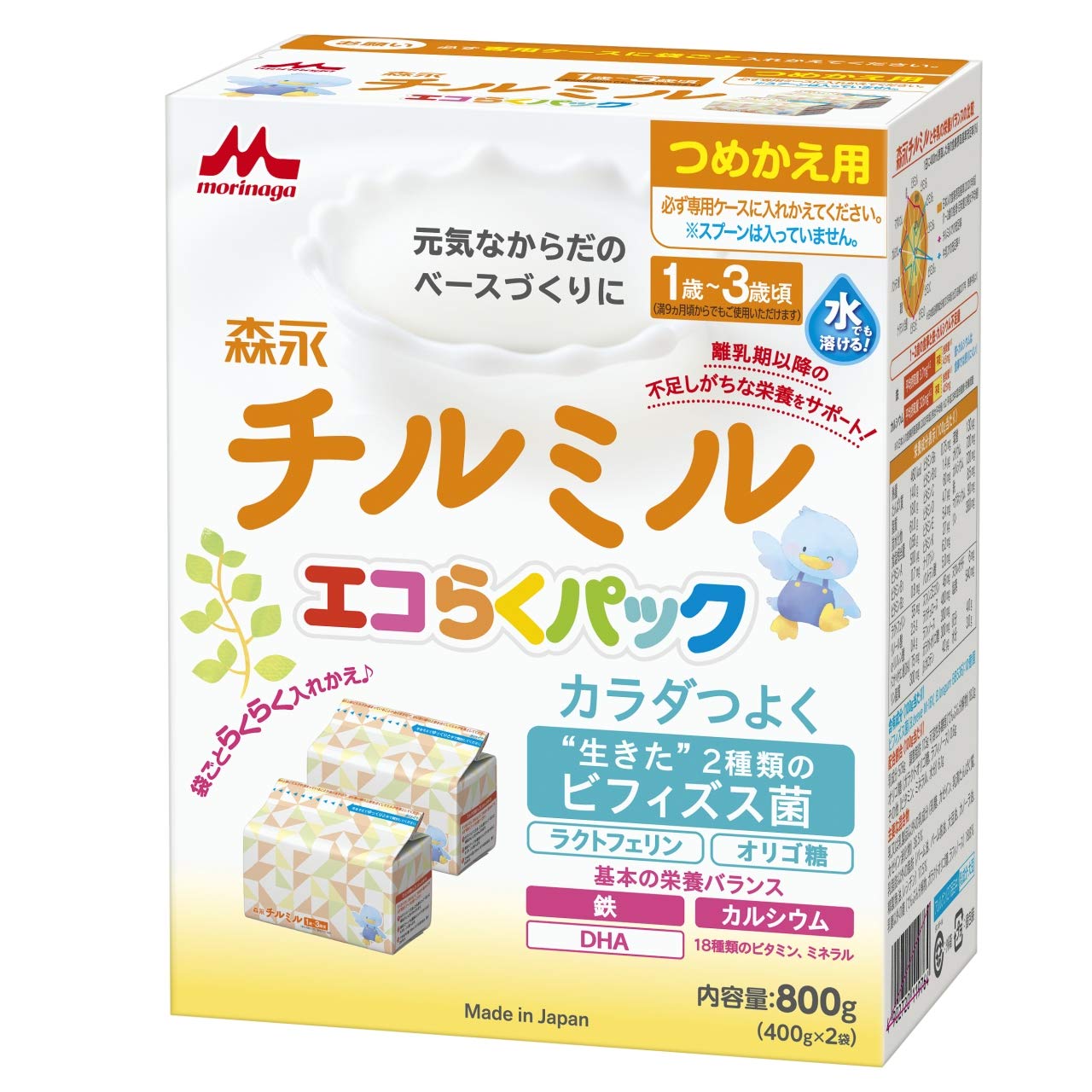 Amazon.co.jp: 森永 チルミル エコらくパック つめかえ用 800g(400g×2