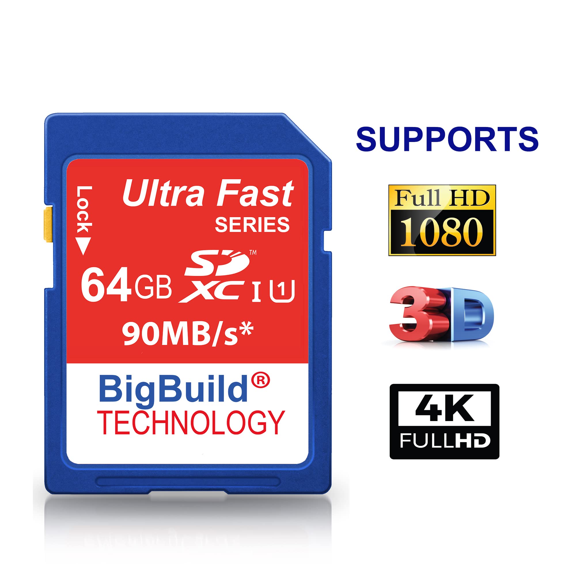 Amazon | BigBuild Technology 64GB 超高速 SDXC 90MB/s メモリー