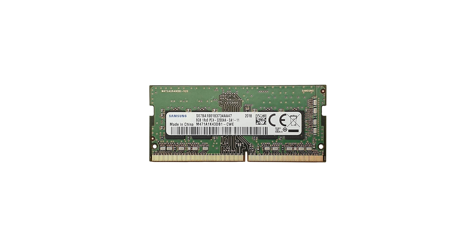 Samsung 8GB DDR4 3200MHz PC4-25600 (PC4-3200AA) CL22 SODIMM 1Rx8