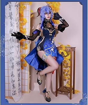 Amazon.co.jp: 原神 甘雨 かんう コスプレ衣装セット 髪飾り付き 海灯
