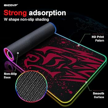 Amazon.co.jp: excovip RGB ゲーミングマウスパッド 大型 800*300*4mm