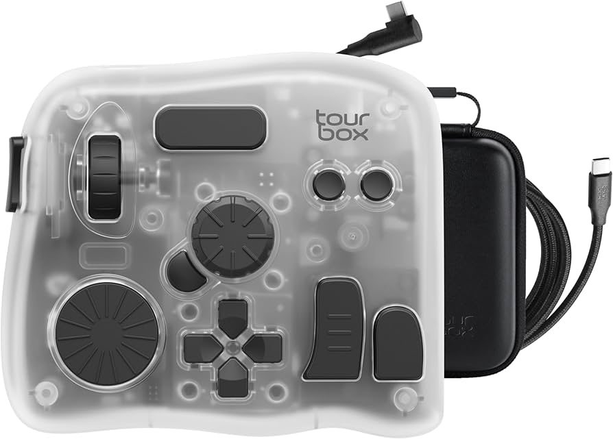 Amazon | TourBox Elite Plus、iPad 左手デバイス Bluetooth イラスト