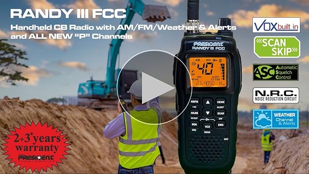 Amazon.com: President Randy III FCC AM/FM Handheld CB Radio w/P