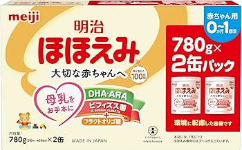 Amazon.co.jp: 明治ほほえみ 780g ×2缶 粉末 [0ヵ月~1歳頃の粉ミルク