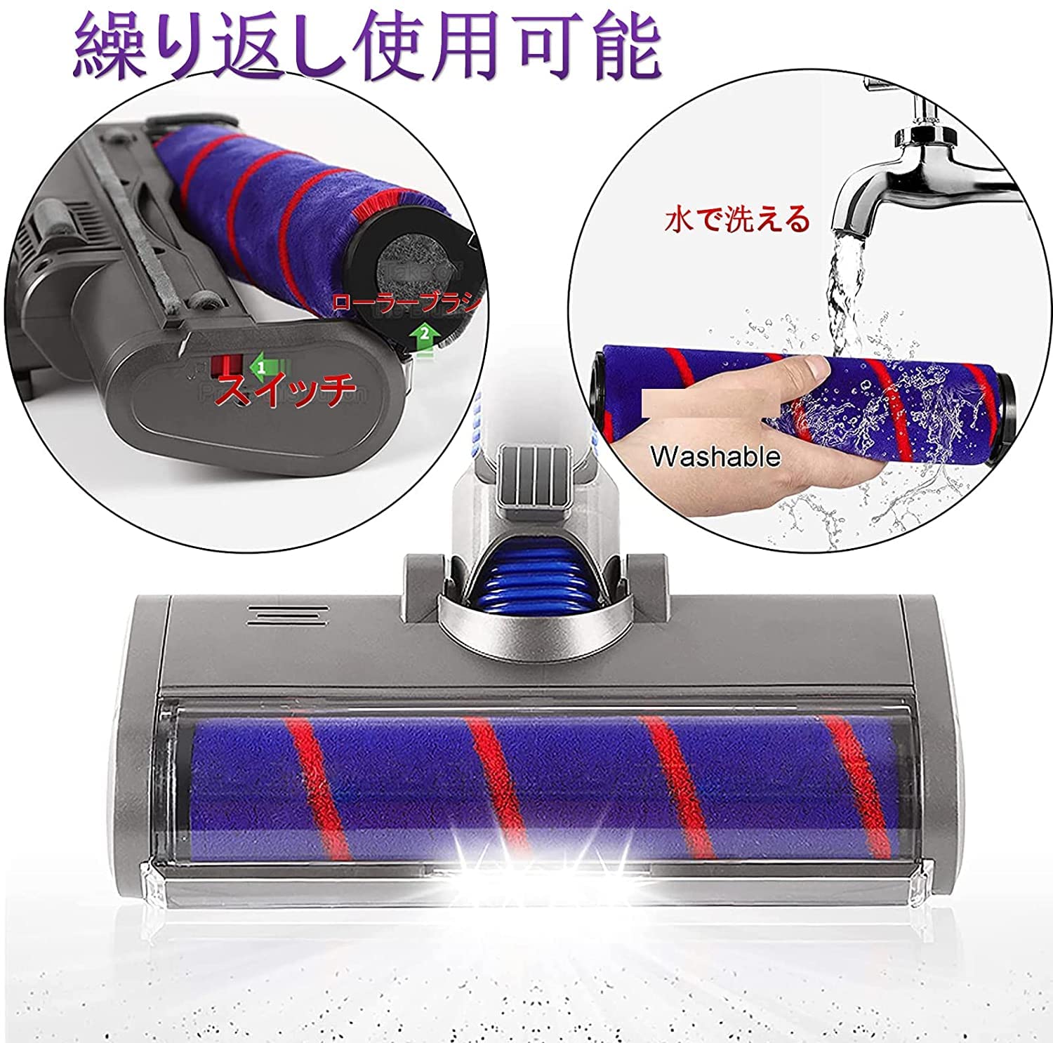 Amazon.co.jp: ダイソン ヘッド V7 Slim、V8 Slim Fluffy ソフト