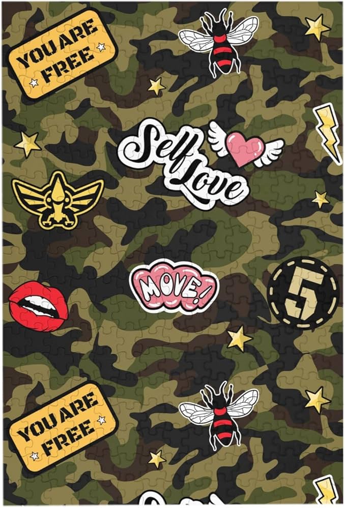 Amazon.co.jp: ジグソーパズル 迷彩柄 カモフラージュ (3) 木製 300