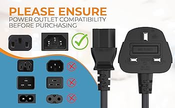 Amazon.com: Cable Leader 8ft IEC320 C13 to BS1363 England UK Power