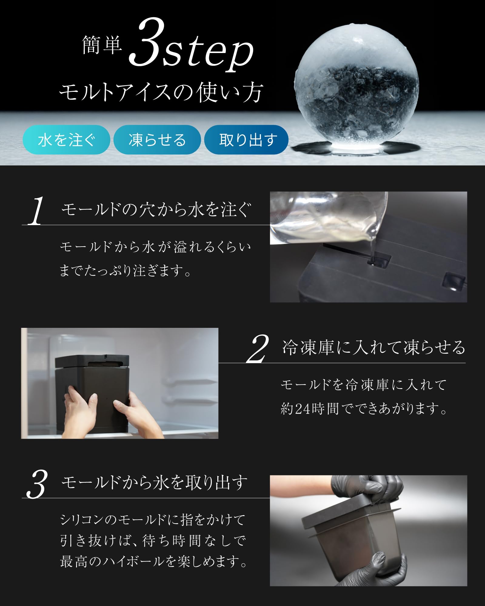 Amazon.co.jp: MALTICE プレミアム 家庭用製氷器 透明氷 製氷皿 【ハイ