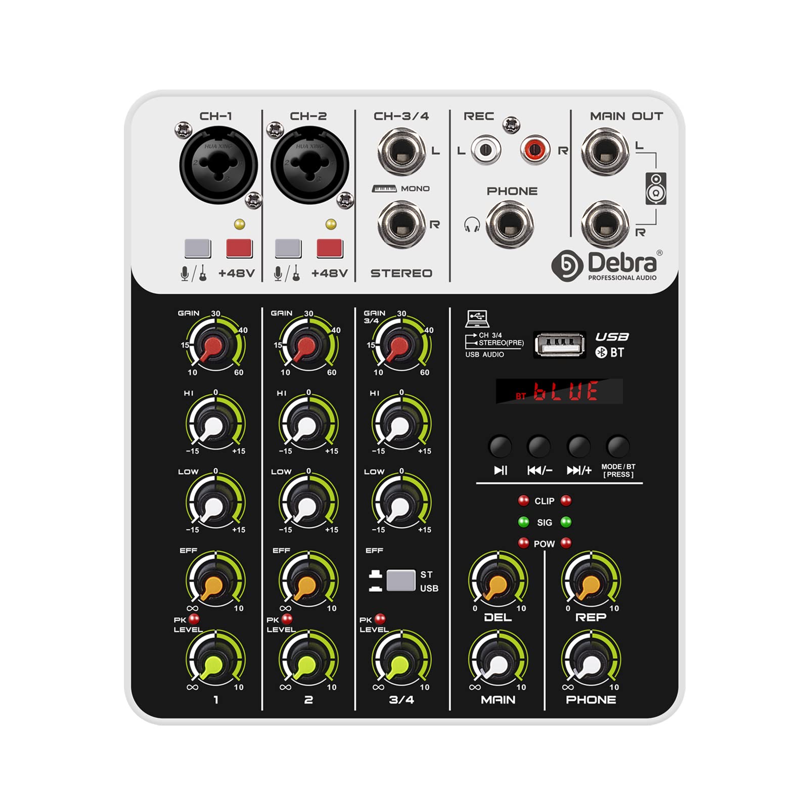 Amazon | オーディオミキサーD Debra V4 4チャンネルDJミキサー