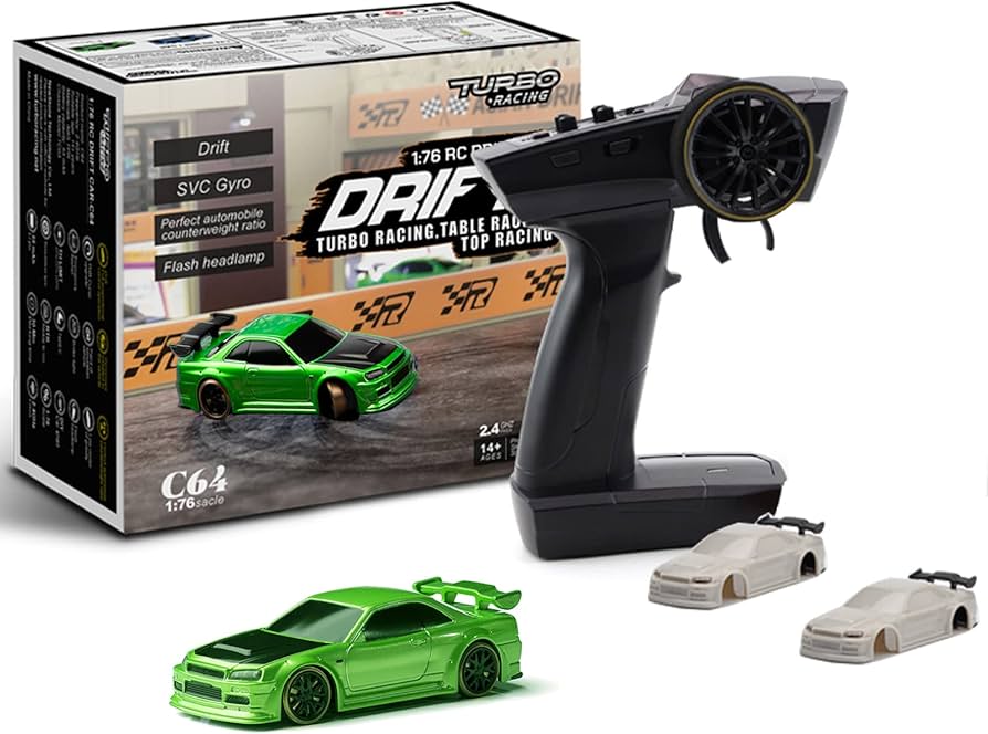Amazon.com: FLYCOLOR Turbo Racing 1:76 Scale Drift RC Car with