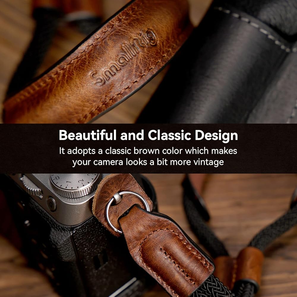 SMALLIRG Camera Wrist Strap, Vintage Leather Camera Hand Strap for