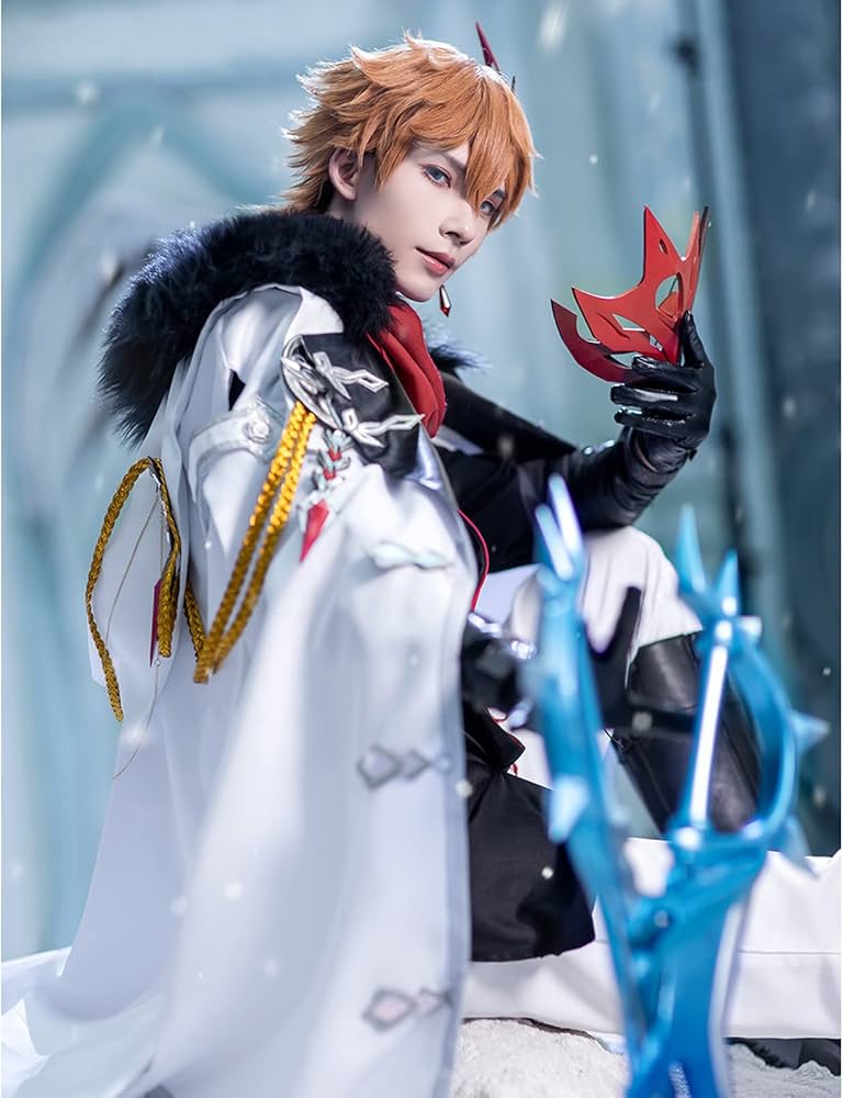 Amazon.co.jp: Plazhen 原神 タルタリヤ コスプレ衣装 仮面、耳飾り