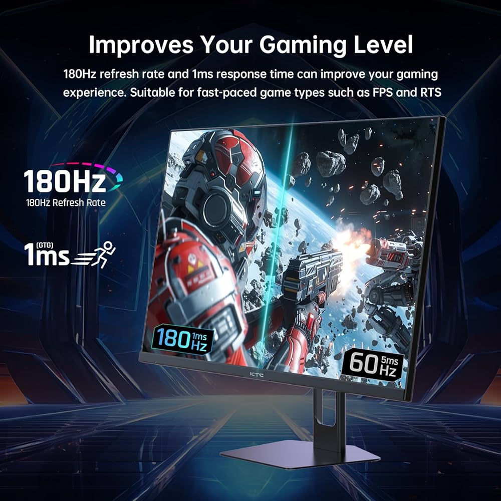 Amazon.co.jp: KTC 27 Inch QHD Gaming Monitor, 180Hz 1ms GTG Fast
