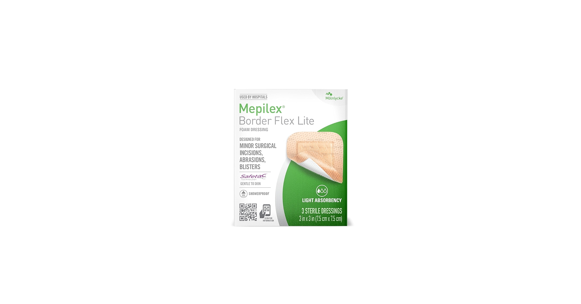 Amazon.com: Mepilex Border Flex Lite 3 x 3 in (7.5x7.5 cm